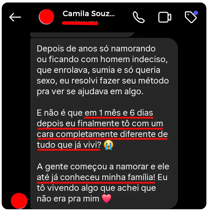 Depoimento de Camila Souza